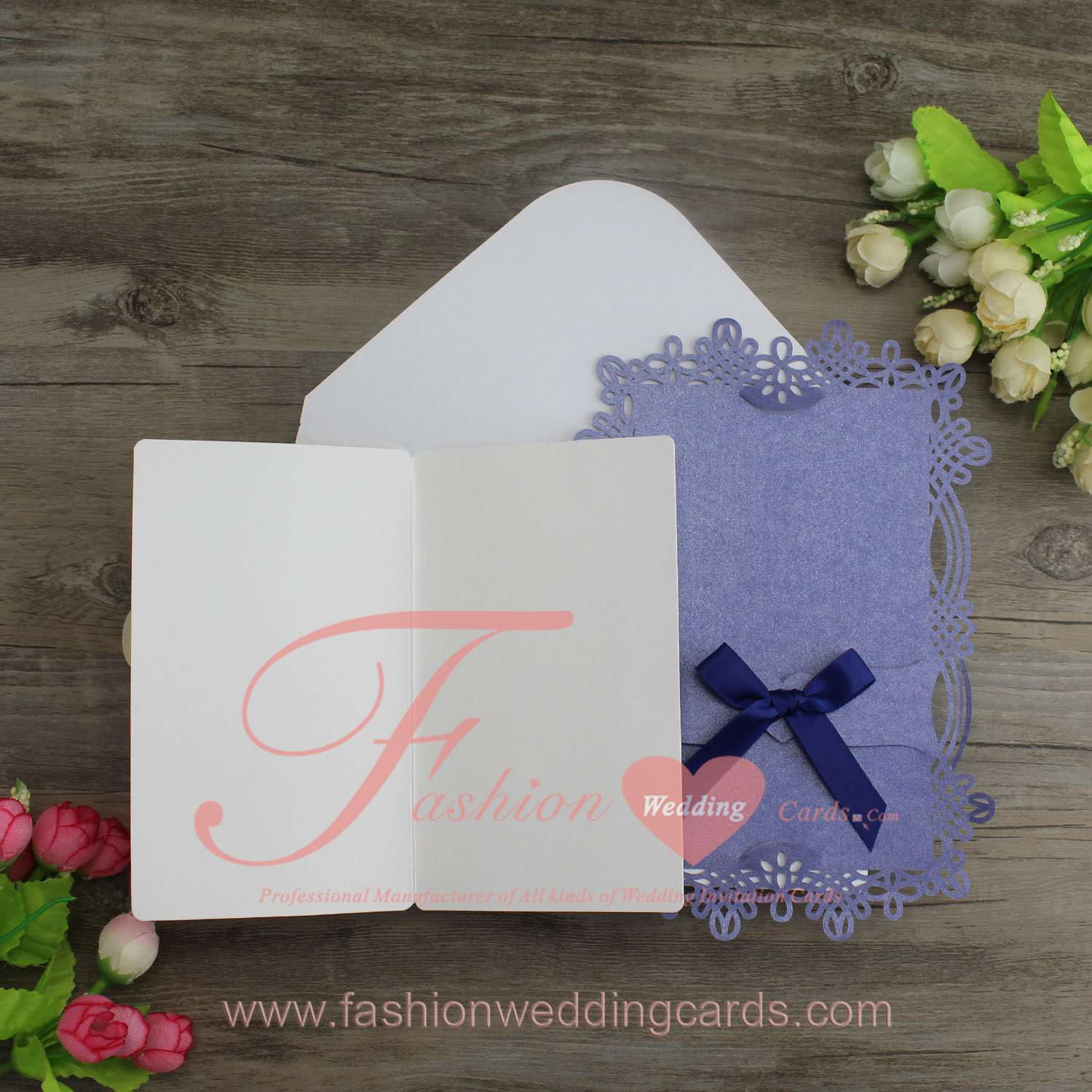 DIY Laser Cut Wedding Invitation With Ribbon